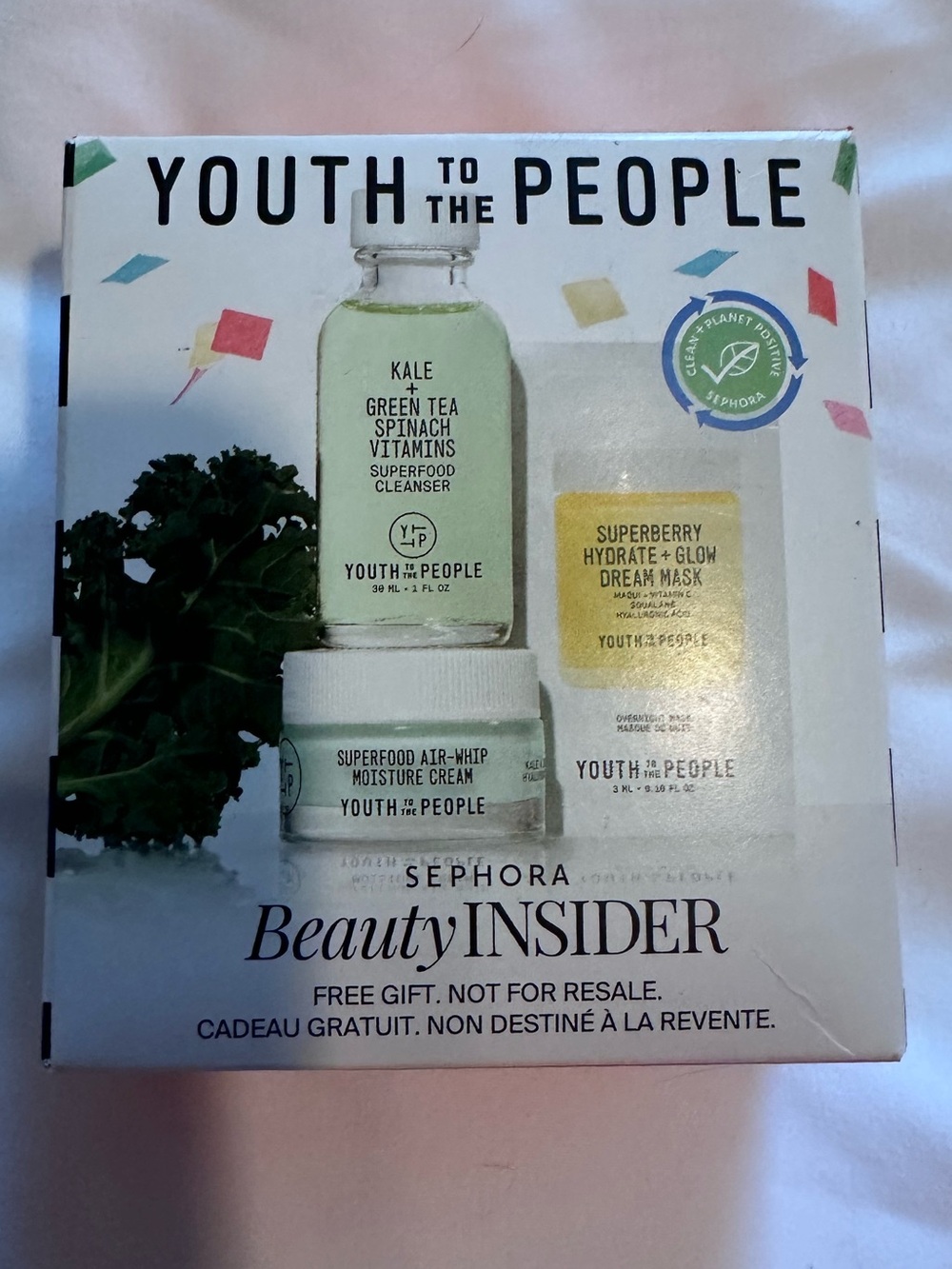 Youth To The People NIB Sephora Birthday Skincare Gift Set Superfood Cleanser